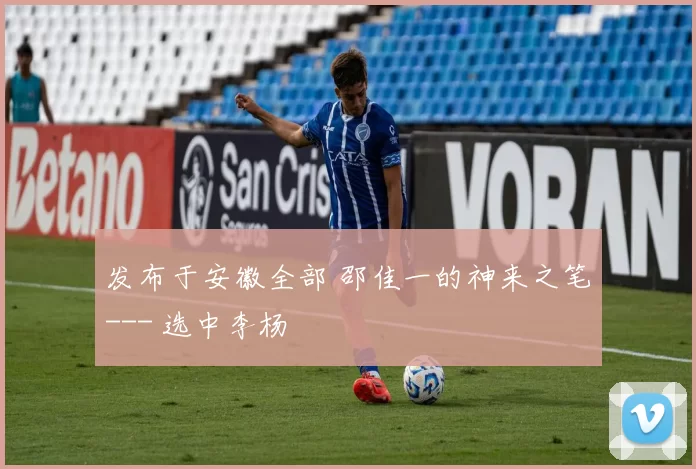 发布于安徽全部 邵佳一的神来之笔--- 选中李杨